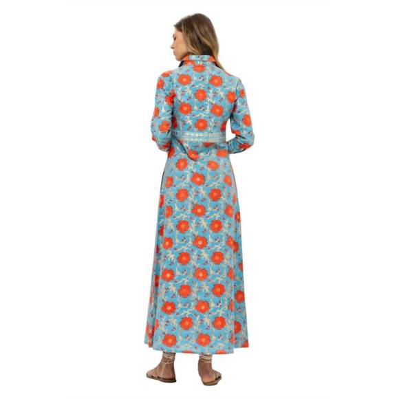 NEW OLIPHANT shirt dress maxi dress in poppy - Picture 3 of 3
